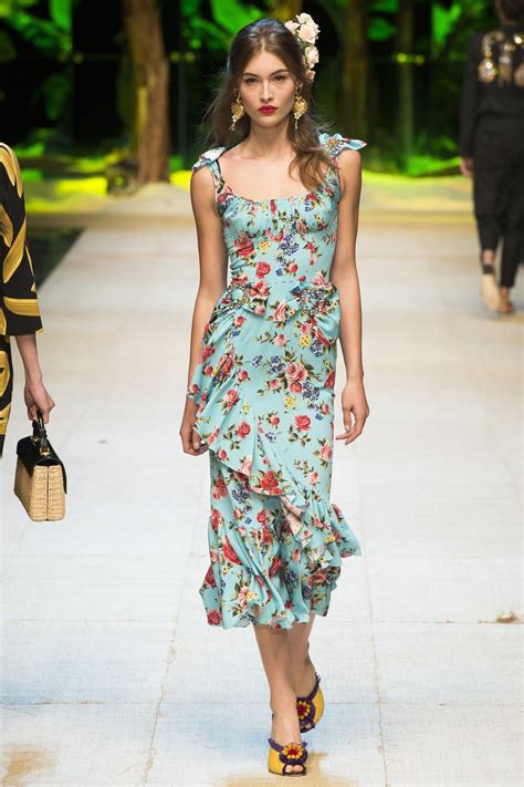 dolce gabbana floral dress catwalk|dolce and gabbana floral dresses.